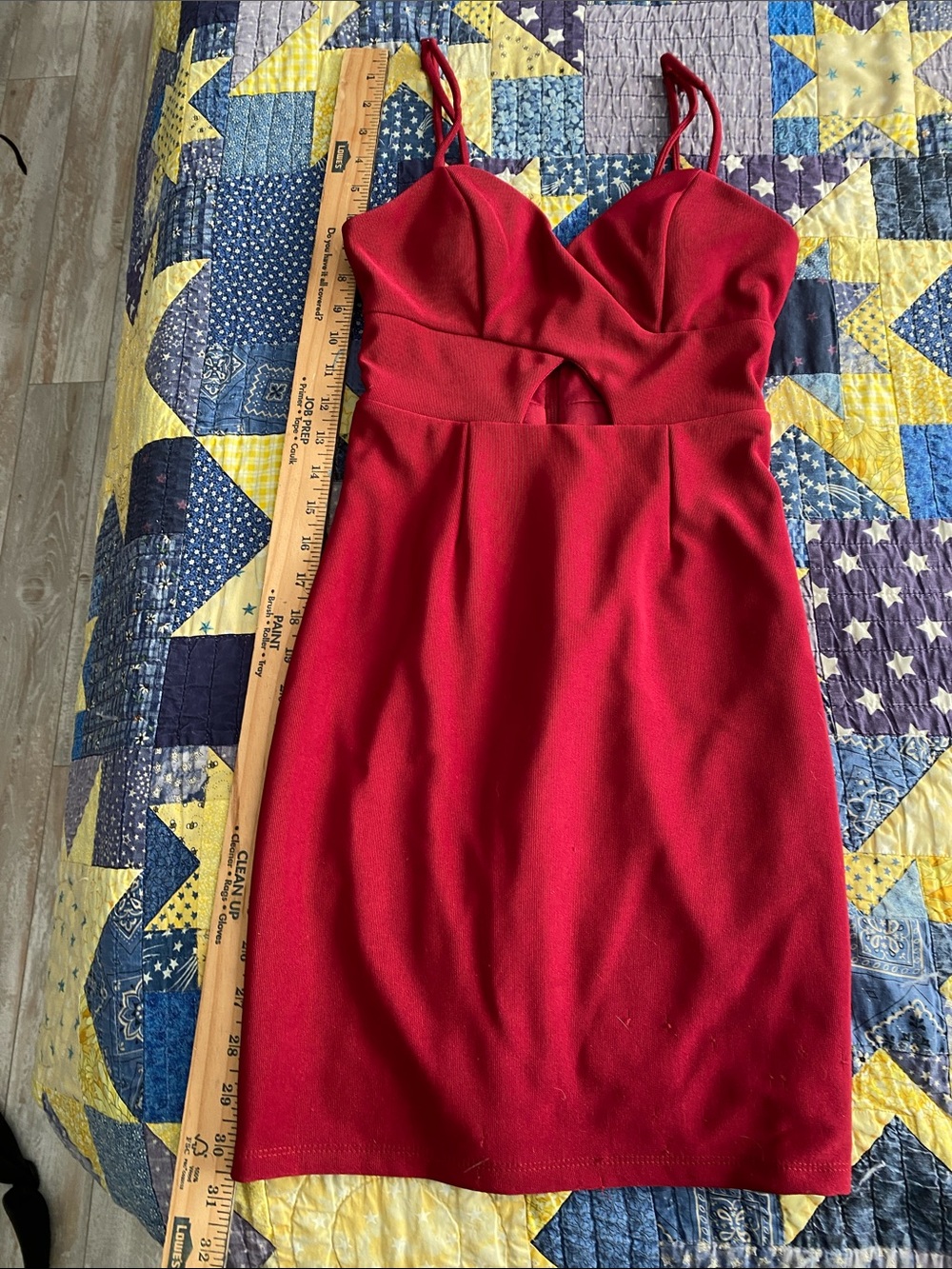 Crystal Doll Red Spaghetti-Strap Mini Dress